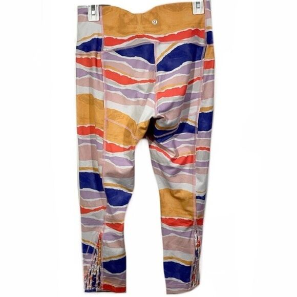 LuLuLemon True Self Bleacher Striped Crop Legging - Picture 1 of 6